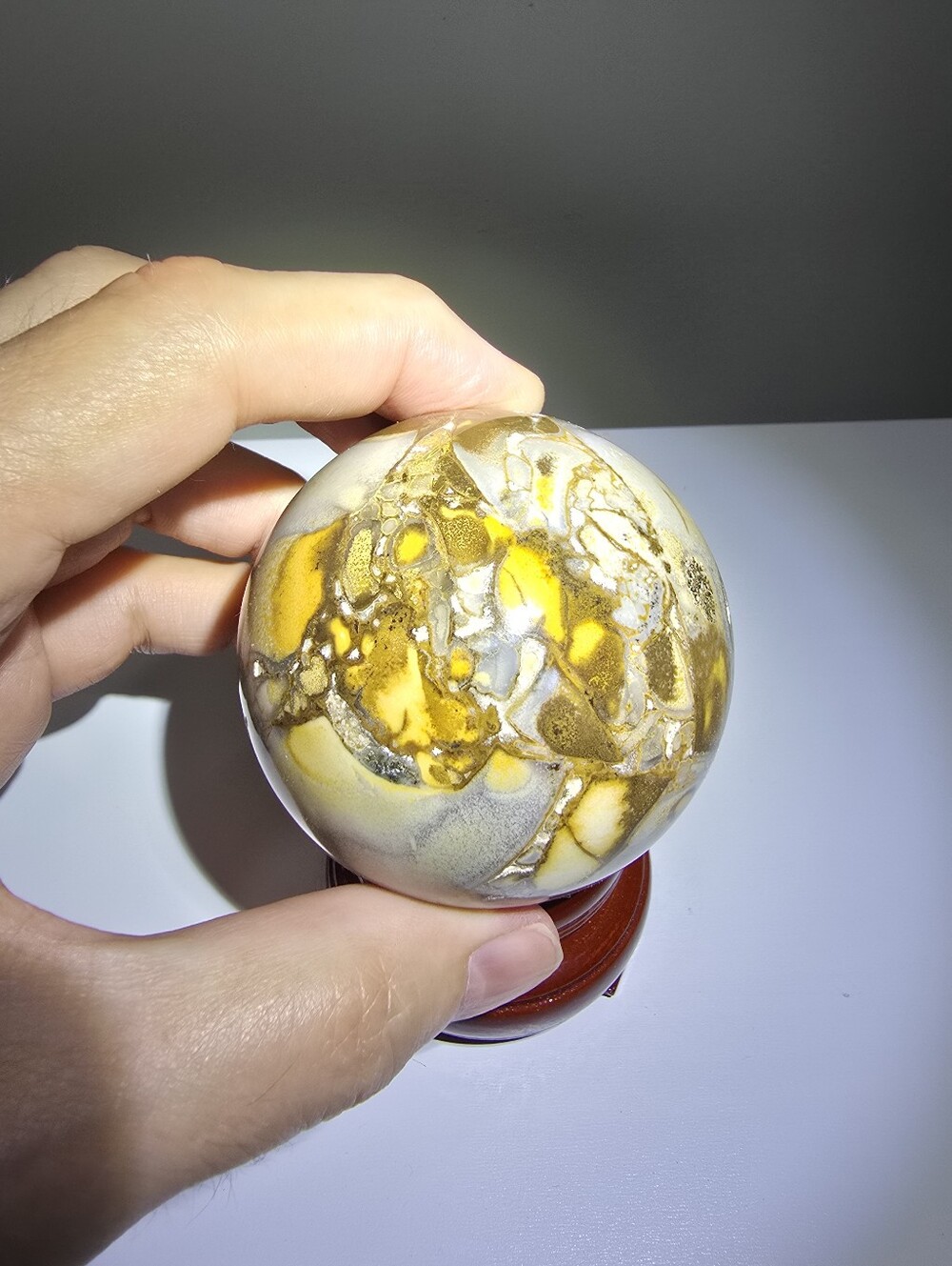 0.8 lbs Orbicular King Cobra Jasper Crystal Sphere #A 65 mm
